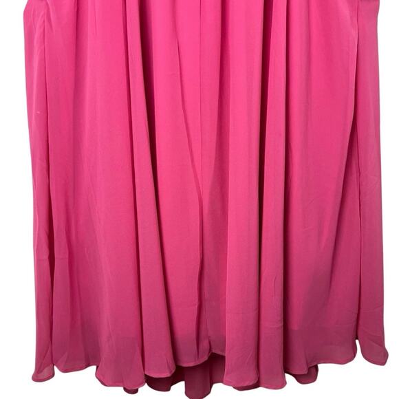 Torrid Chiffon Pink Cowl Neck Flowy Pleated Midi Summer Dress - Picture 8 of 14